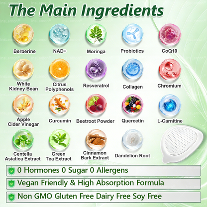 InsLemon® Australian 10-in-1 Metabolic Support Nano Microneedle Patch | Moringa, Berberine & AMPK Formula | Once Daily Use, Visible Results in 7 Days | Ideal for Obesity, Loose Skin, Diabetes, Sleep Apnea & Joint Health